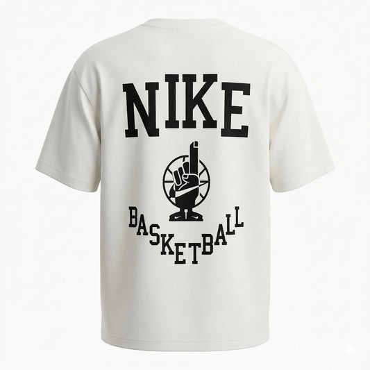 NIKE Whisper Beige Luxe Fit  Drop Shoulder Short Sleeve T-Shirt