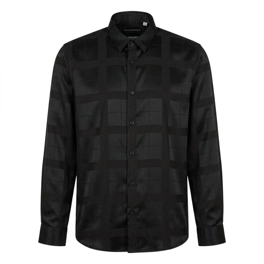 JACK & JONES Opulent Onyx Whisper Slim Fit Long Sleeve Shirt