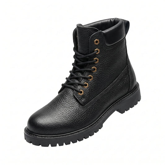 TIMBERLAND Midnight Charcoal Rugged Leather Lace-Up Boots