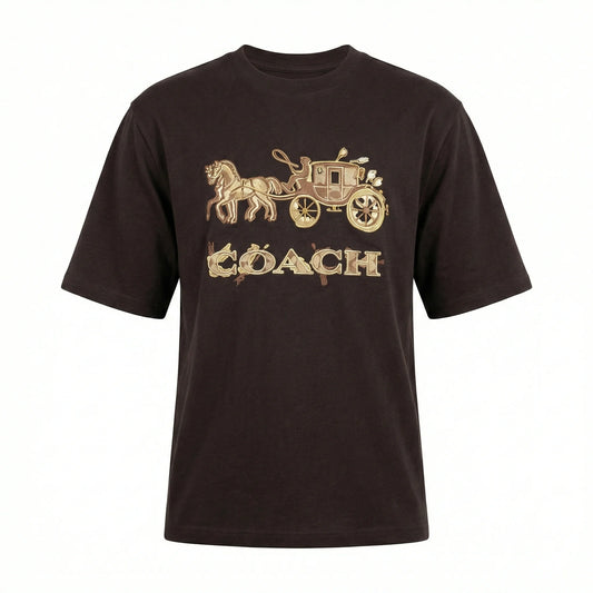 COACH Shadowed Ember Relaxed Drop Shoulder Fit Short Sleeve T-Shirt