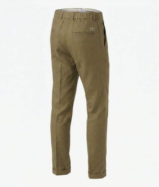 LACOSTE Enchanted Sage Tailored Fit Linen Trouser
