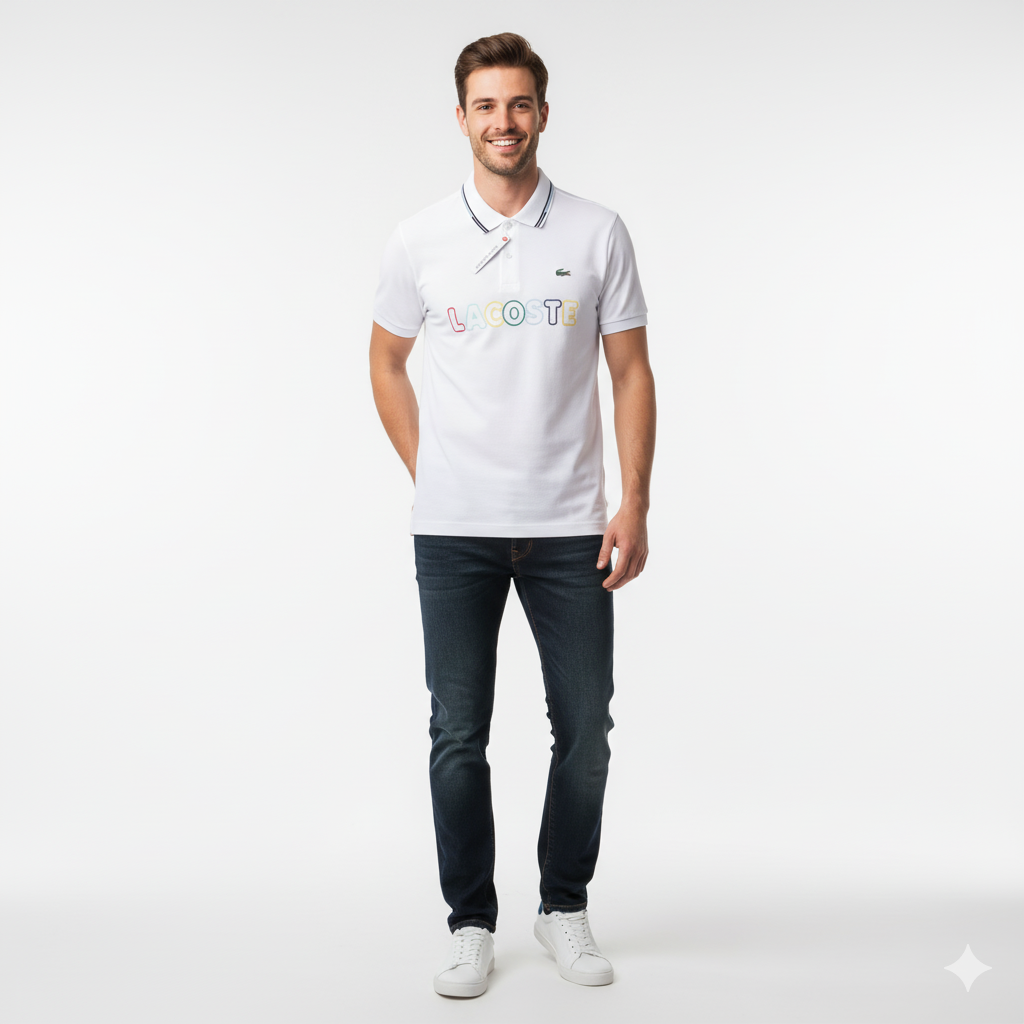 LACOSTE Serene Blossom Tailored Fit Short Sleeve Piqué Polo Shirt
