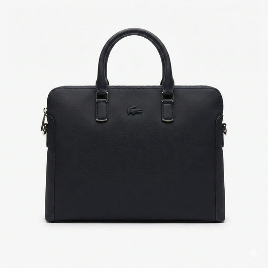 LACOSTE Midnight Quartz Luxe Leather Executive Laptop Bag