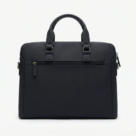LACOSTE Midnight Quartz Luxe Leather Executive Laptop Bag