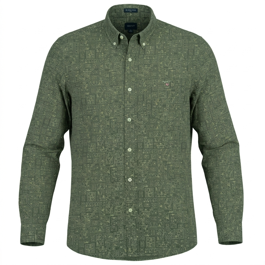 GANT Mystic Fern Tailored Fit Long Sleeve Button-Up Shirt