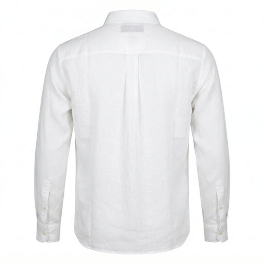 Loro Piana Regular Fit Full Sleeve Linen White Shirt