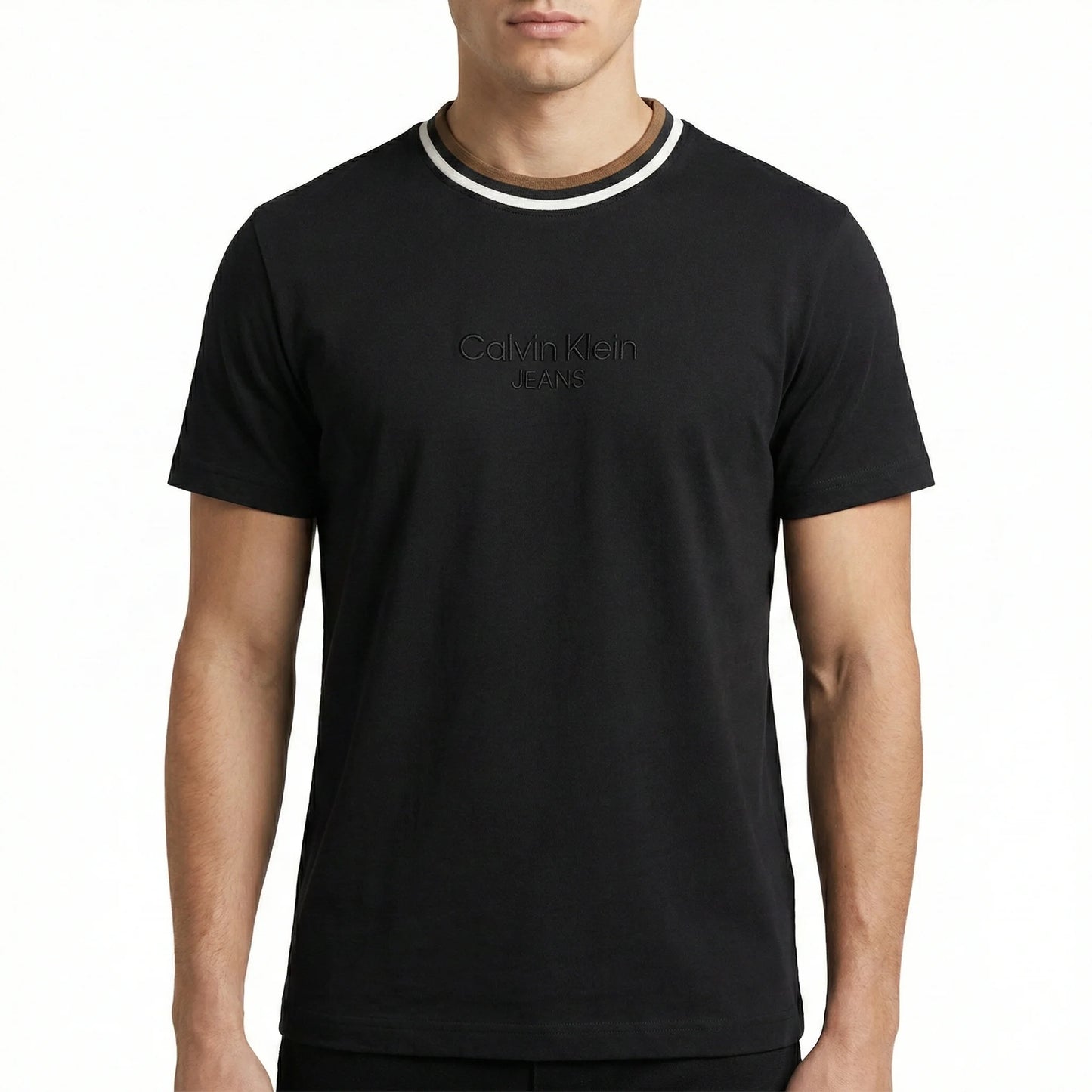 CALVIN KLEIN JEANS Ember Slate Tailored Fit Short Sleeve T-Shirt