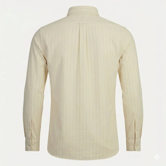POLO RALPH LAUREN Silken Biscotti Tailored Fit Long Sleeve Striped Shirt
