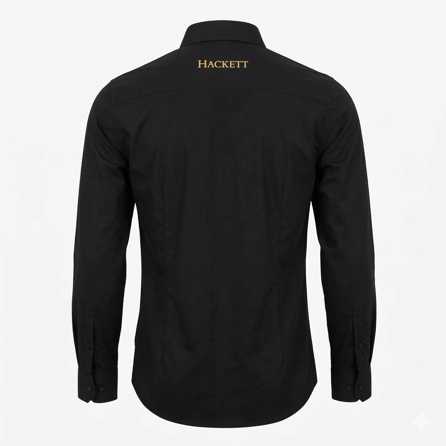 HACKETT x ASTON MARTIN Obsidian Gold Tailored Fit Long Sleeve Satin-Lycra Party Shirt