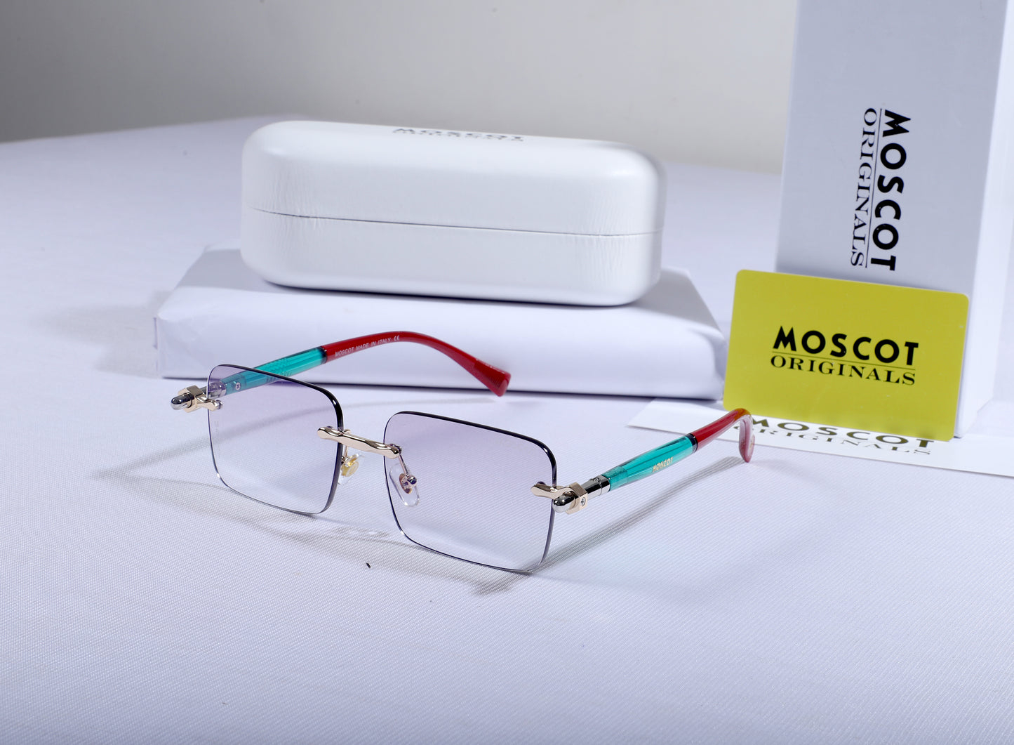 MOSCOT Radiant Aqua Retro Square Sunglasses