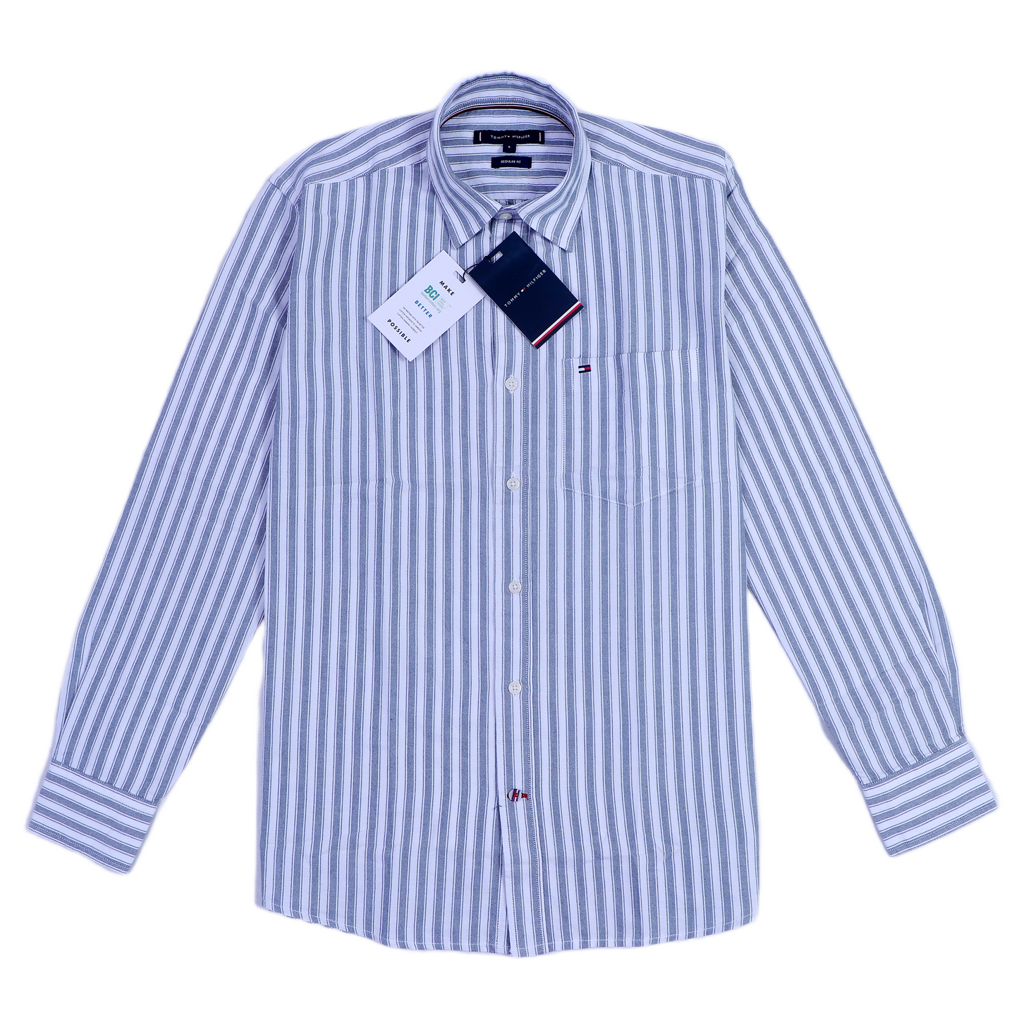 TOMMY HILFIGER Tranquil Ocean Slim Fit Long Sleeve Button-Up Shirt