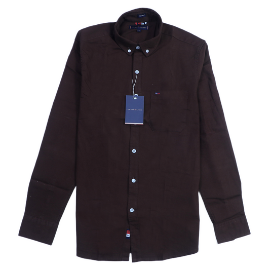 TOMMY HILFIGER Emberwood Clay Tailored Fit Long Sleeve Button-Up Shirt