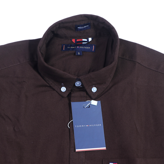 TOMMY HILFIGER Emberwood Clay Tailored Fit Long Sleeve Button-Up Shirt
