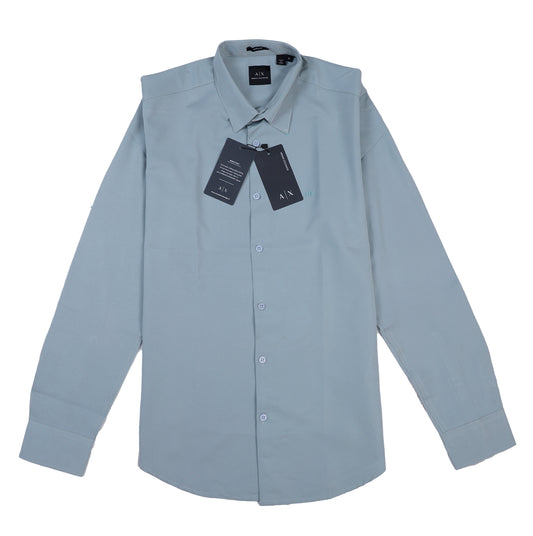 A|X Modern Fit Long Sleeve Shirt in Soft Grey