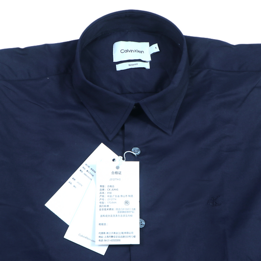 CALVIN KLEIN Radiant Onyx Tailored Fit Long Sleeve Button-Up Shirt