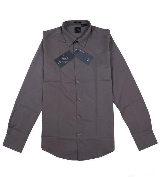 A|X Modern Fit Button-Up Shirt in Slate Grey