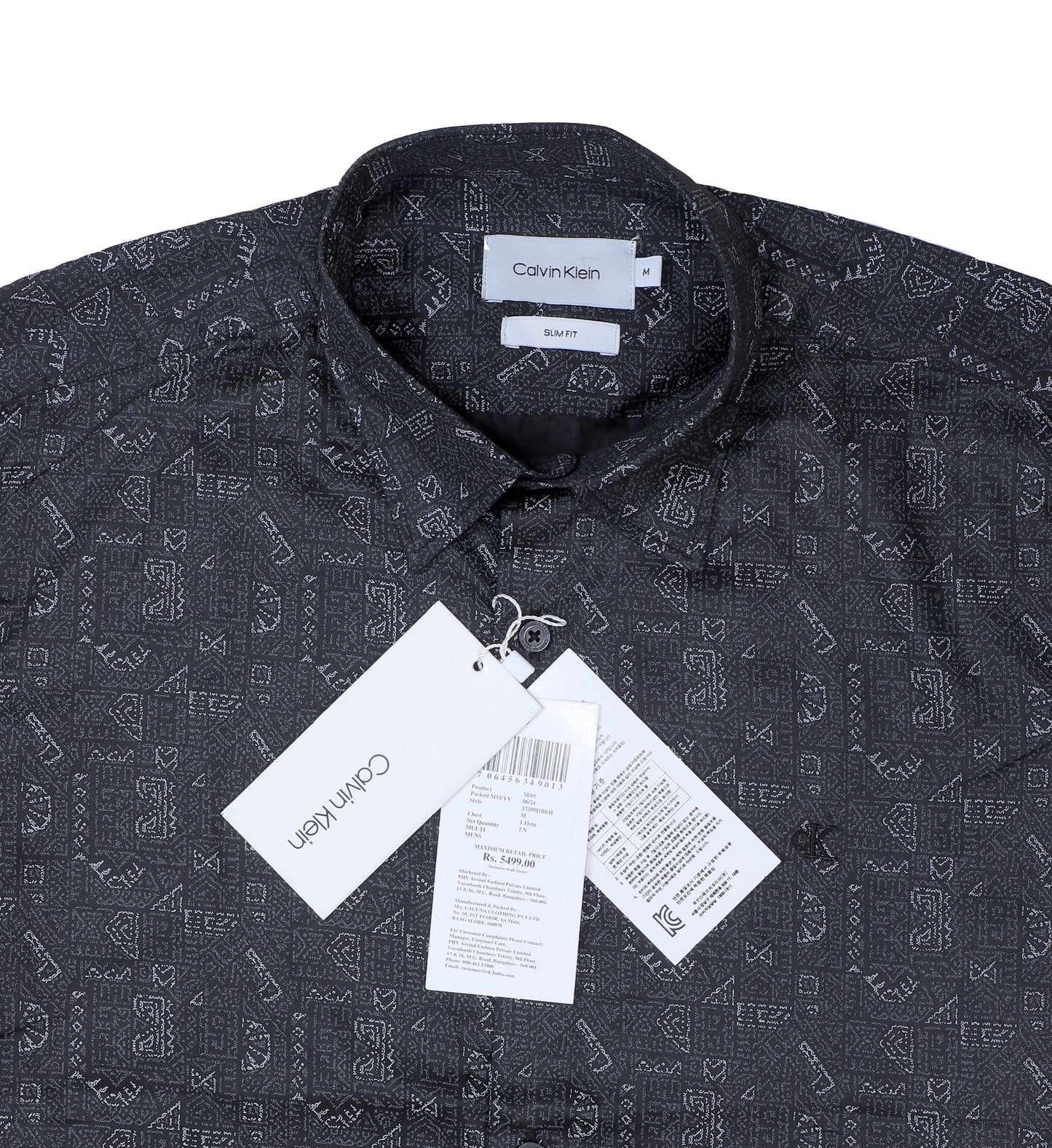 CALVIN KLEIN Shadowed Pearl Tailored Fit Long Sleeve Graphic Shirt