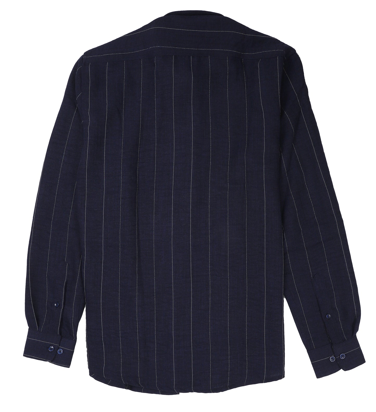 ZARA Midnight Teal Tailored Fit Long Sleeve Striped Shirt