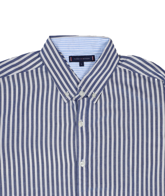 TOMMY HILFIGER Oceanic Slate Tailored Fit Long Sleeve Button-Down Shirt