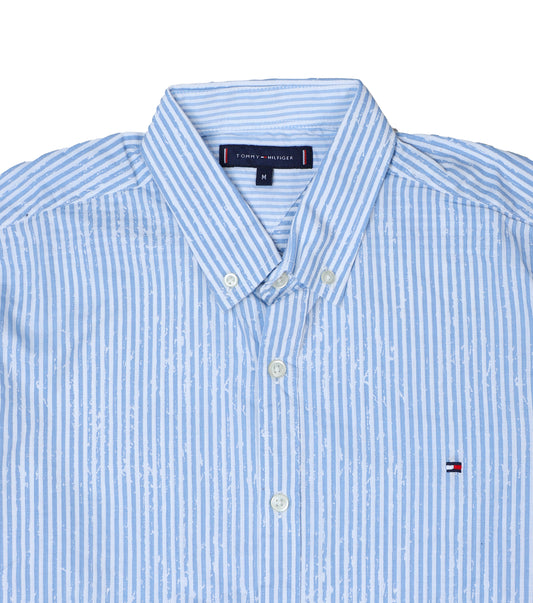 TOMMY HILFIGER Cerulean Mist Tailored Fit Long Sleeve Button-Up Shirt
