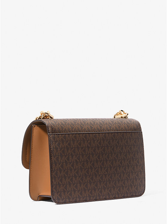 MICHAEL KORS Radiant Amber Luxe Monogram Crossbody Bag