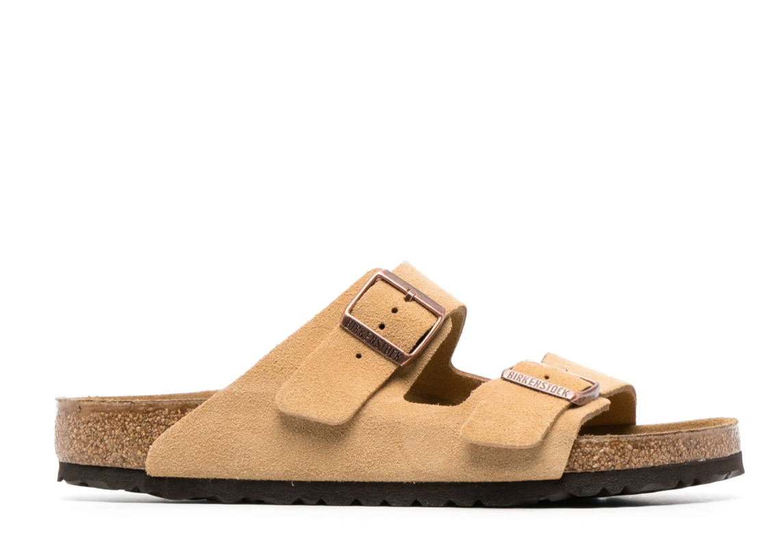 BIRKENSTOCK Prismatic Sandstone Classic Fit Suede Slide Sandals
