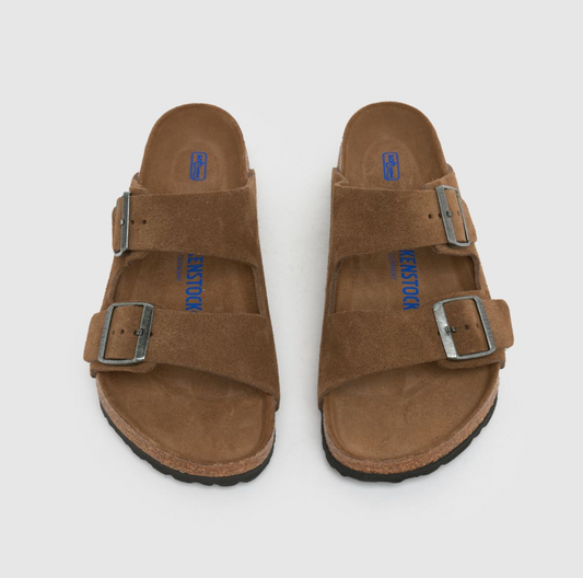BIRKENSTOCK Pristine Umber Luxe Suede Double Buckle Sandals
