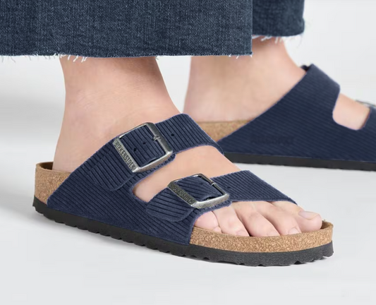 BIRKENSTOCK Oceanic Sapphire Luxe Ribbed Slide Sandals