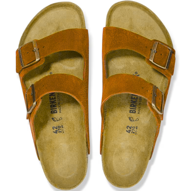 BIRKENSTOCK Autumn Ember Luxe Suede Arizona Sandals