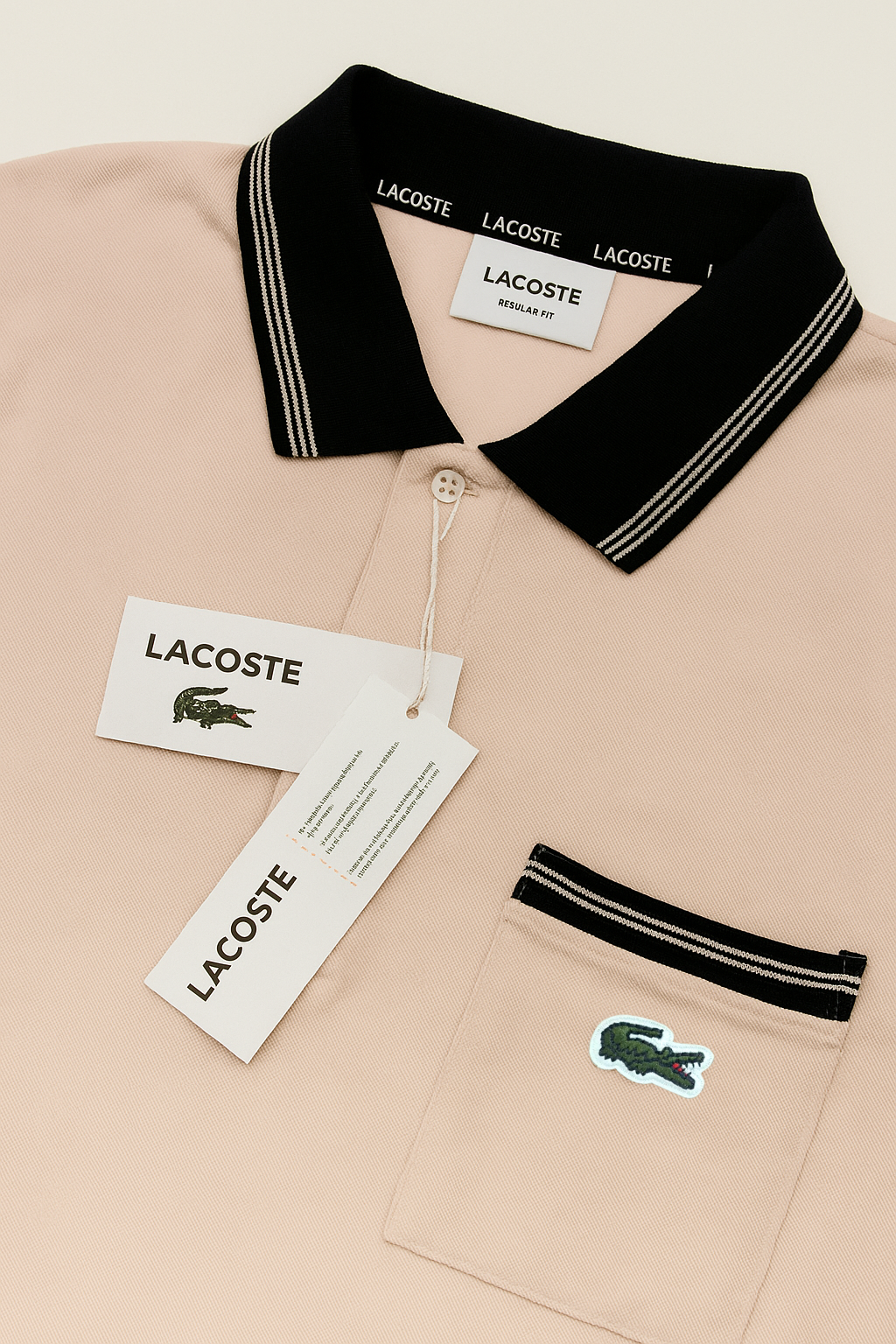 LACOSTE Whispering Peach Tailored Fit Short Sleeve Piqué Polo