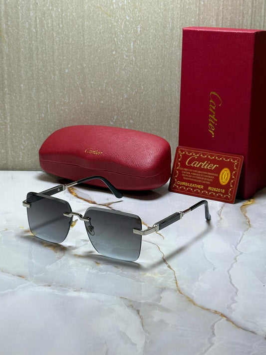 CARTIER Enchanted Onyx Contemporary Square Sunglasses with Whispering Lenses