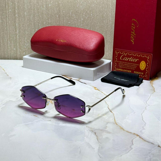 CARTIER Ethereal Lavender Luxe Octagonal Gradient Sunglasses