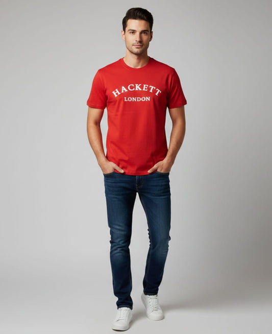 HACKETT LONDON Radiant Coral Classic Fit Short Sleeve T-Shirt
