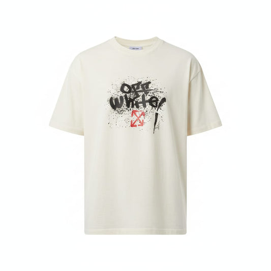 OFF-WHITE Ethereal Cream Relaxed Fit Short Sleeve Graphic T-Shirt
