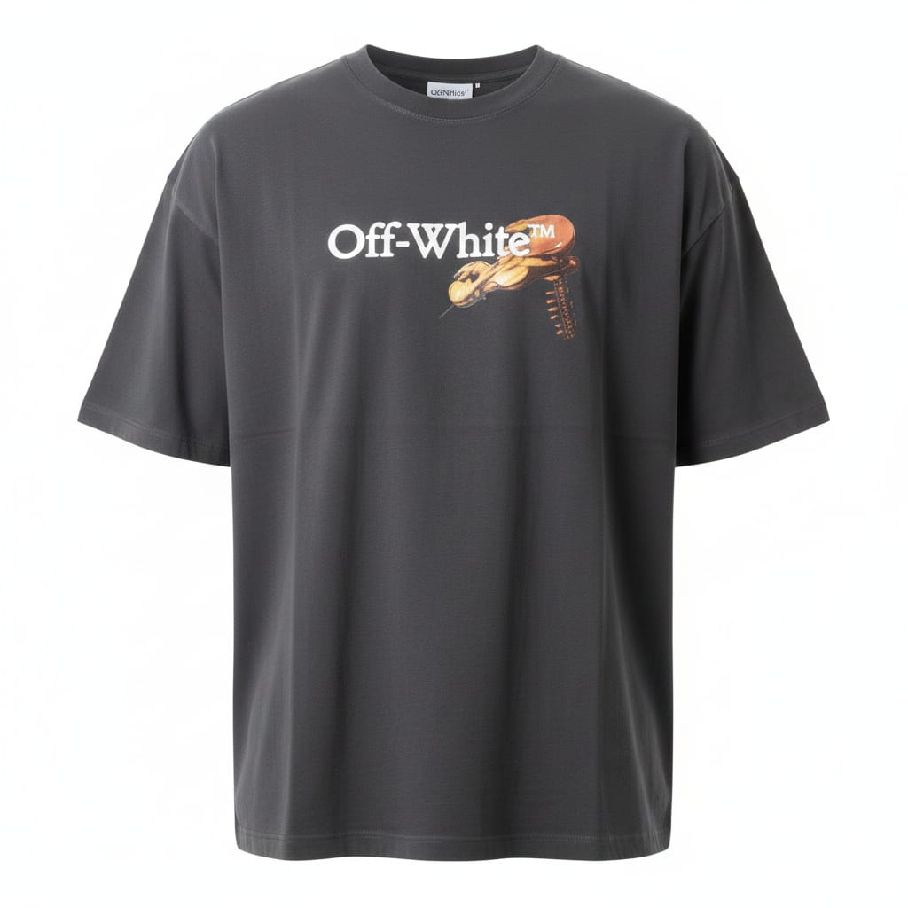 OFF-WHITE™ Embered Charcoal Relaxed Fit Short Sleeve T-Shirt