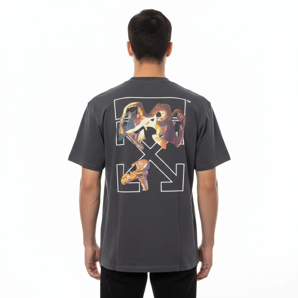 OFF-WHITE™ Embered Charcoal Relaxed Fit Short Sleeve T-Shirt