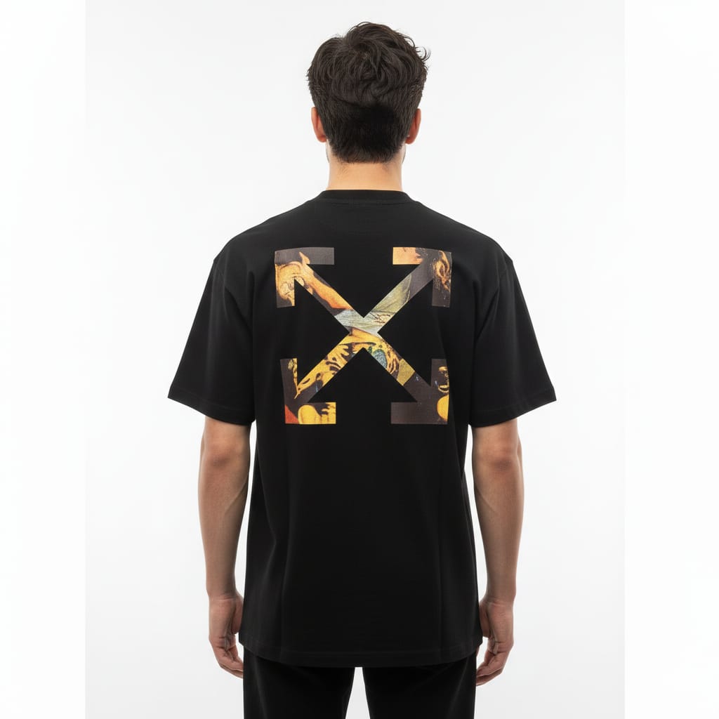 OFF-WHITE Obsidian Ember Relaxed Fit Short Sleeve T-Shirt