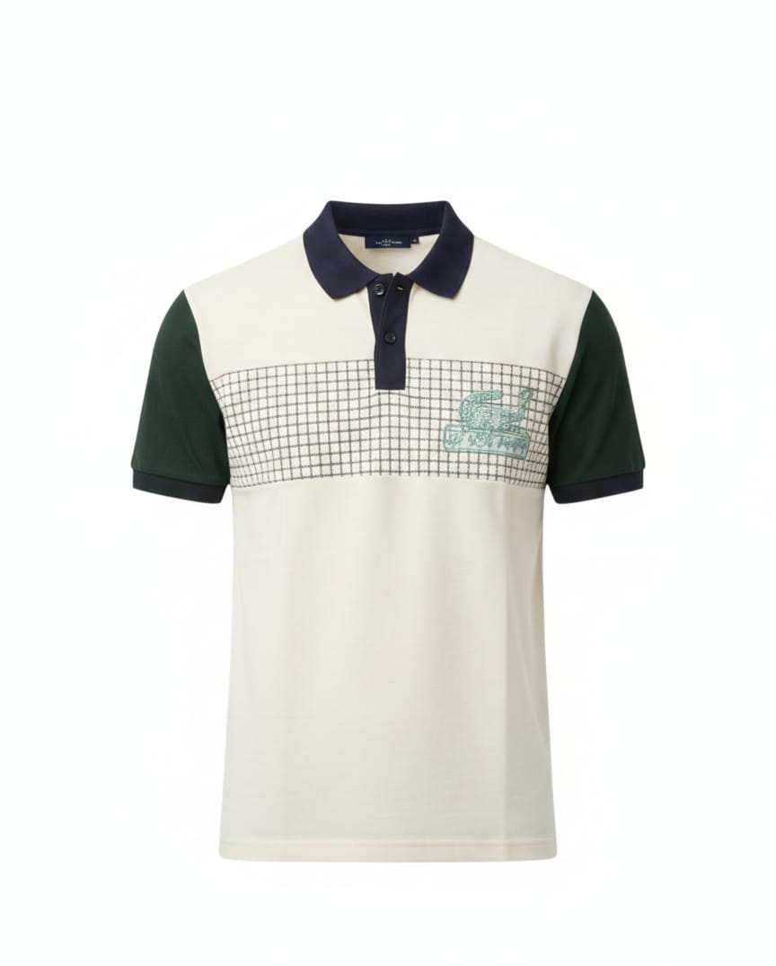 LACOSTE Enchanted Fern Tailored Fit Short Sleeve Piqué Polo Shirt