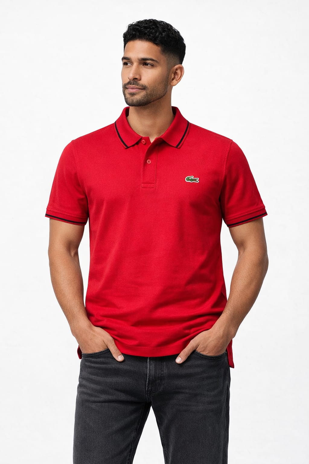 LACOSTE Radiant Crimson Classic Fit Short Sleeve Piqué Polo