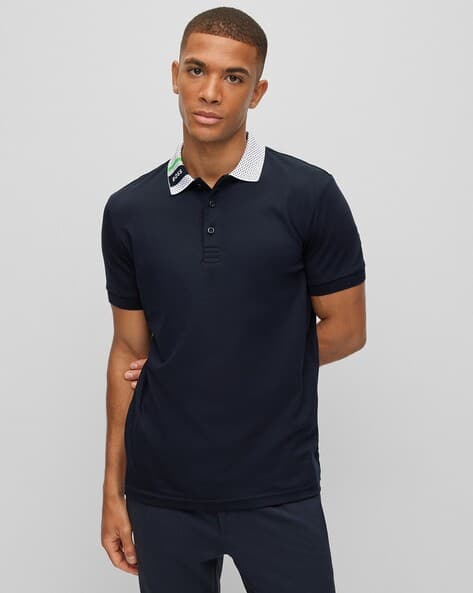 BOSS Celestial Onyx Luxe Fit Short Sleeve Polo Shirt