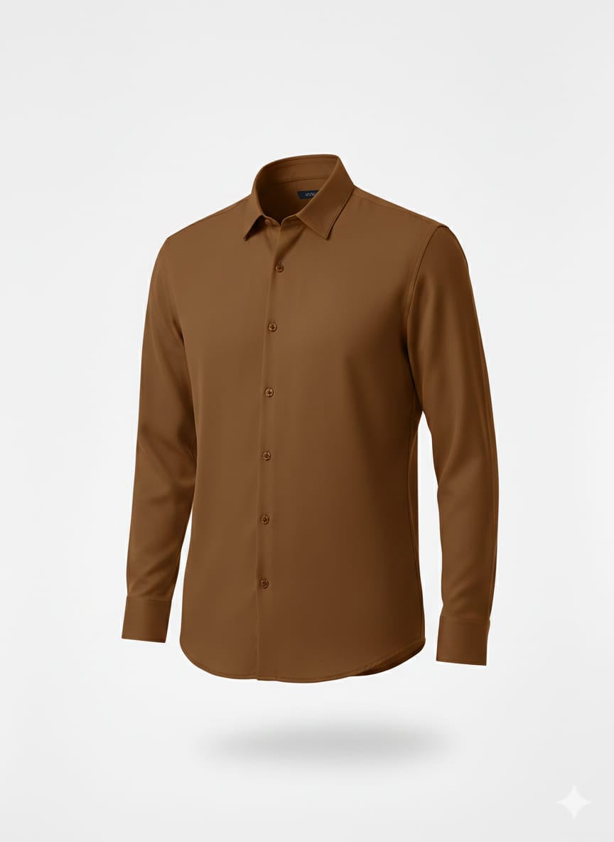 EMPORIO ARMANI Ember Maple Tailored Fit Long Sleeve Japanese Lycra Shirt