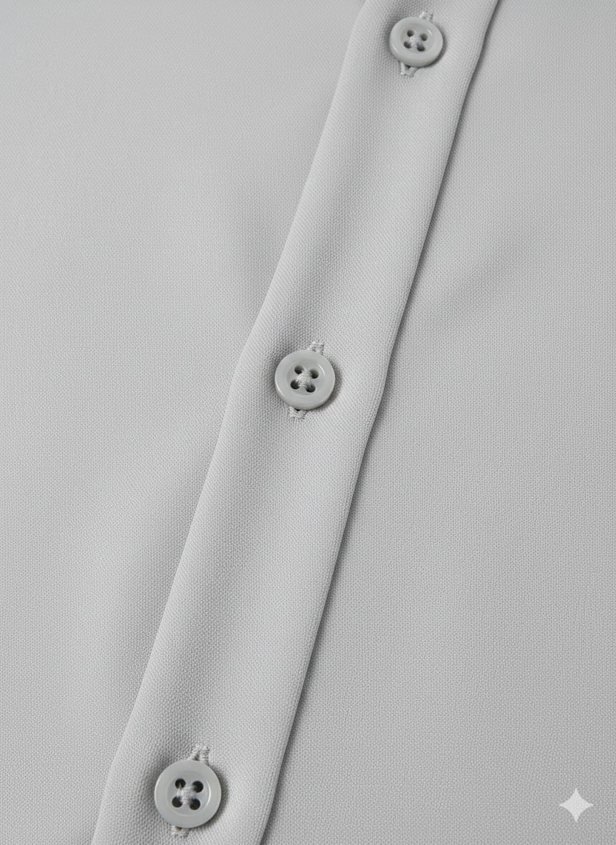 EMPORIO ARMANI Misty Silver Tailored Fit Long Sleeve Button-Up Shirt