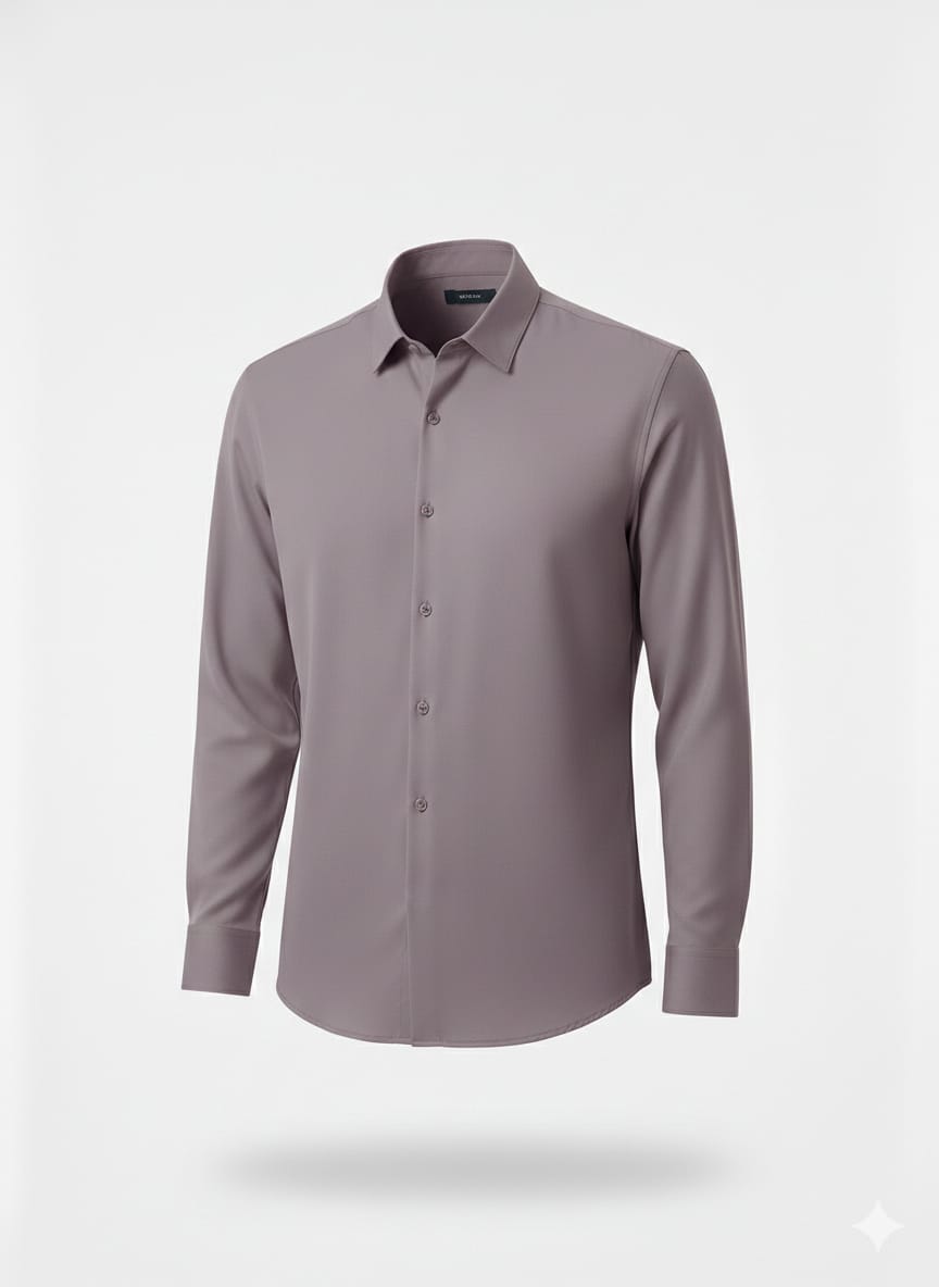 EMPORIO ARMANI Ethereal Lilac Luxe Fit Long Sleeve Button-Up Shirt