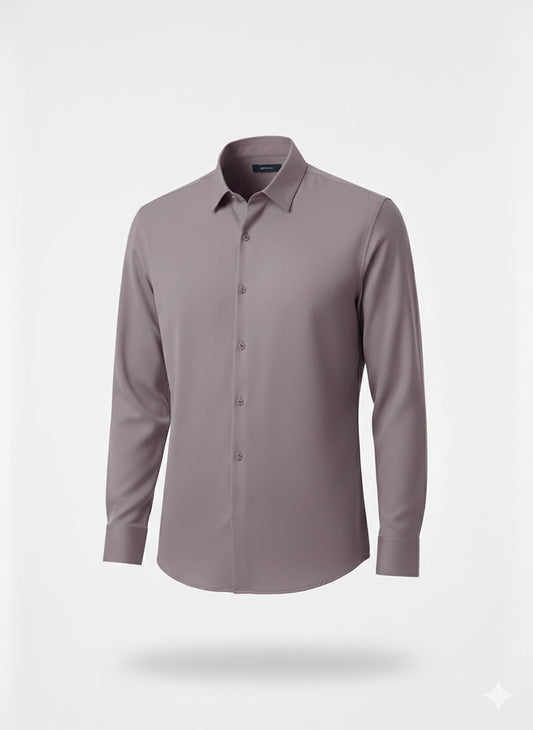 EMPORIO ARMANI Ethereal Lilac Luxe Fit Long Sleeve Button-Up Shirt