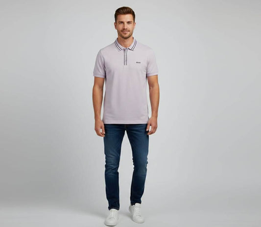 BOSS Ethereal Lilac Classic Fit Piqué Polo Shirt