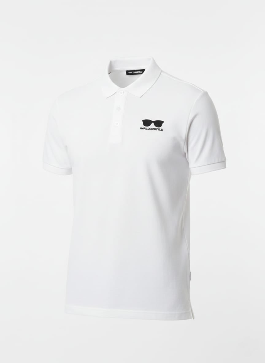 KARL LAGERFELD Crystal Frost Slim Fit Short Sleeve Piqué Polo Shirt