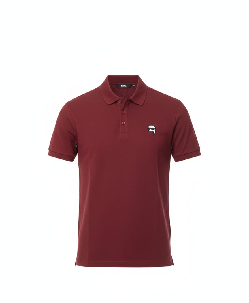 KARL LAGERFELD Ember Wine Classic Fit Piqué Polo Shirt