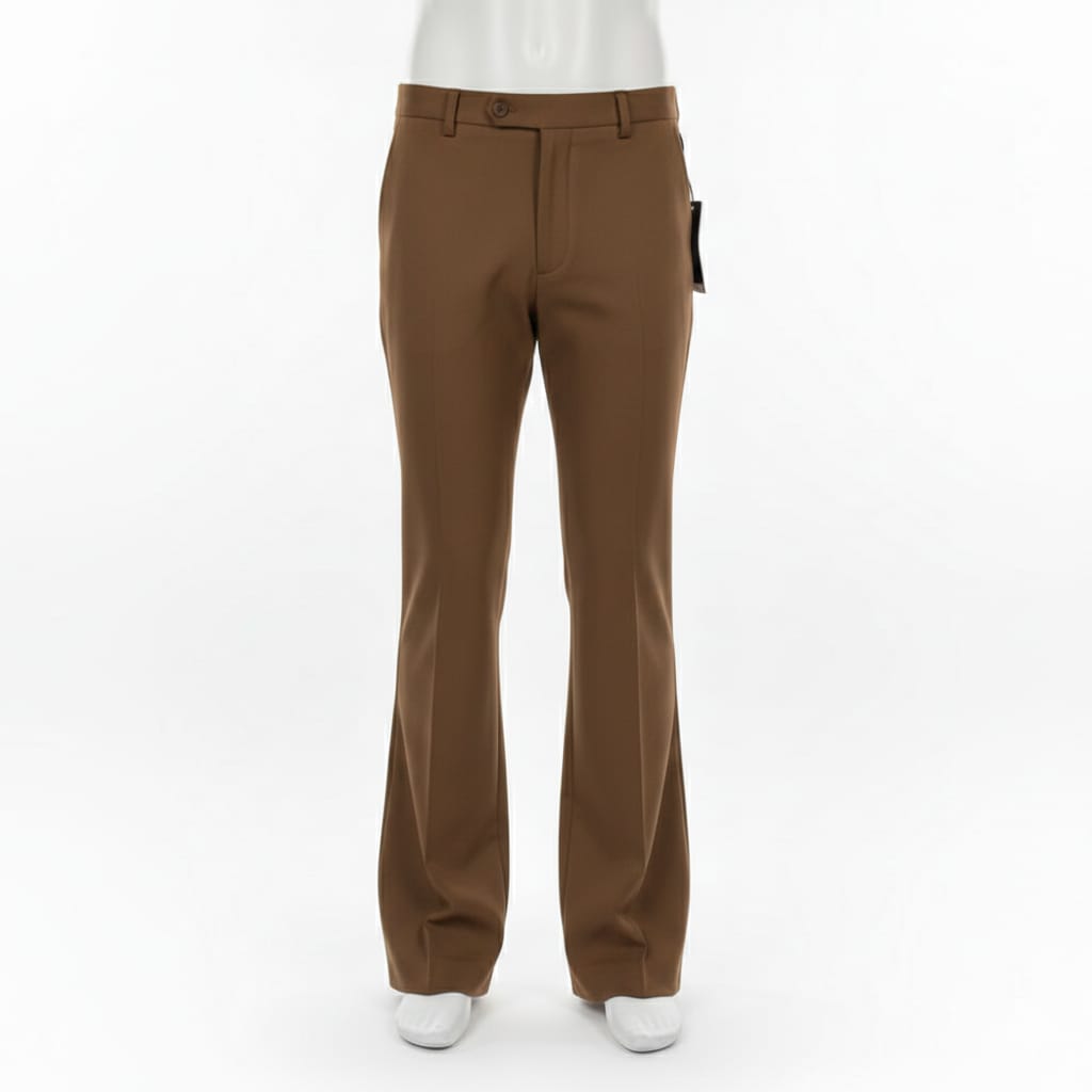 VERSACE Earthy Chestnut Tailored Fit Bootcut Trousers