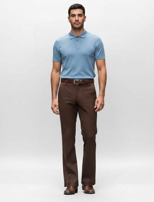 VERSACE Mystic Fern Tailored Fit Espresso Bootcut Trousers