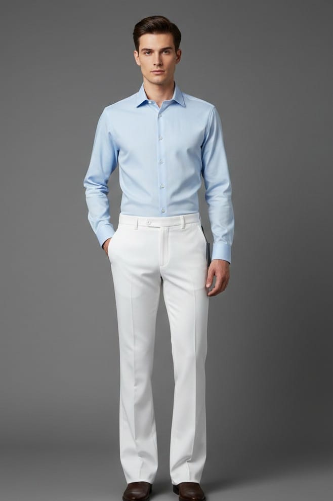 VERSACE Ethereal Snow Tailored Fit Bootcut Trousers